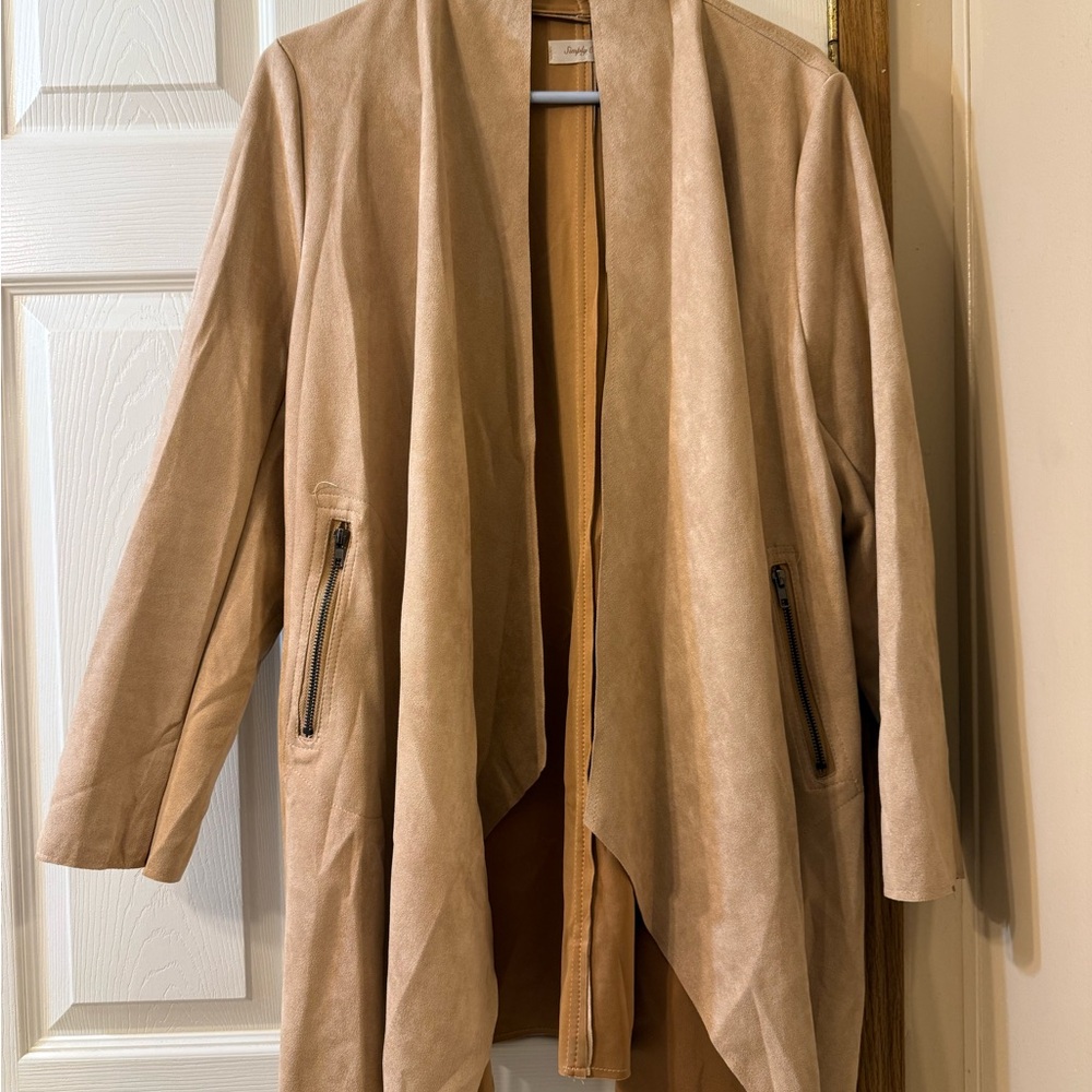 Simply Couture Tan Open Front Cape Jacket